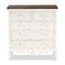 Baxton Studio Levron Traditional Two-Tone Walnut Brown and Antique White Finished Wood 5-Drawer Storage Cabinet 195-11952-ZORO - alternate 2